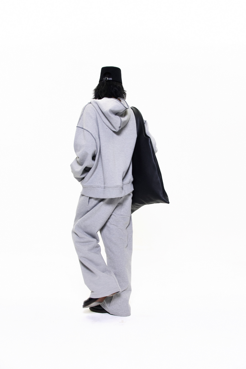 "ASTER" FRENCH TERRY TRACK PANT GREY MARL