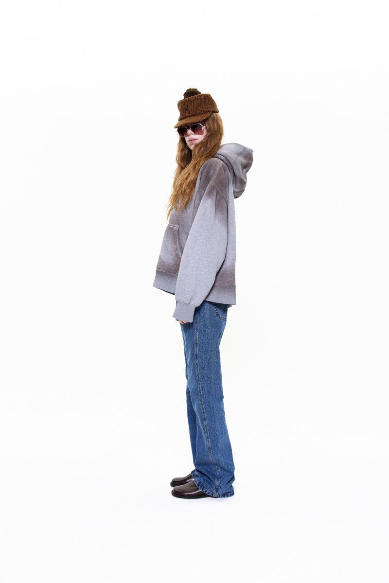 "SAM" LOGO DIRTY HOOD GREY MARL