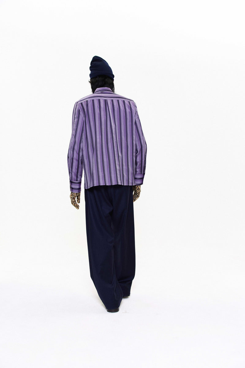 "ARI" PURPLE STRIPE BUTTON UP SHIRT