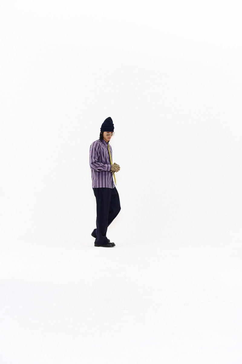 "ARI" PURPLE STRIPE BUTTON UP SHIRT