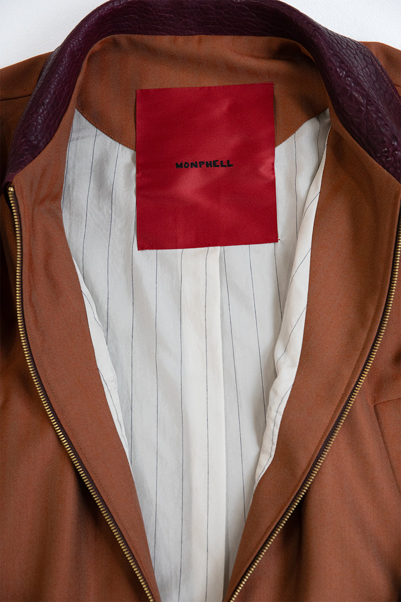 "CLIFF" Workers jacket with leather collar