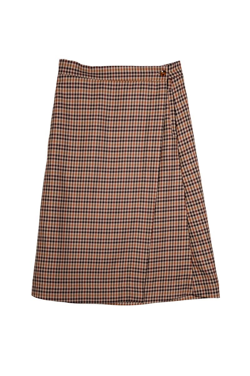 "CHIP" CHECKERED WOOL SKIRT