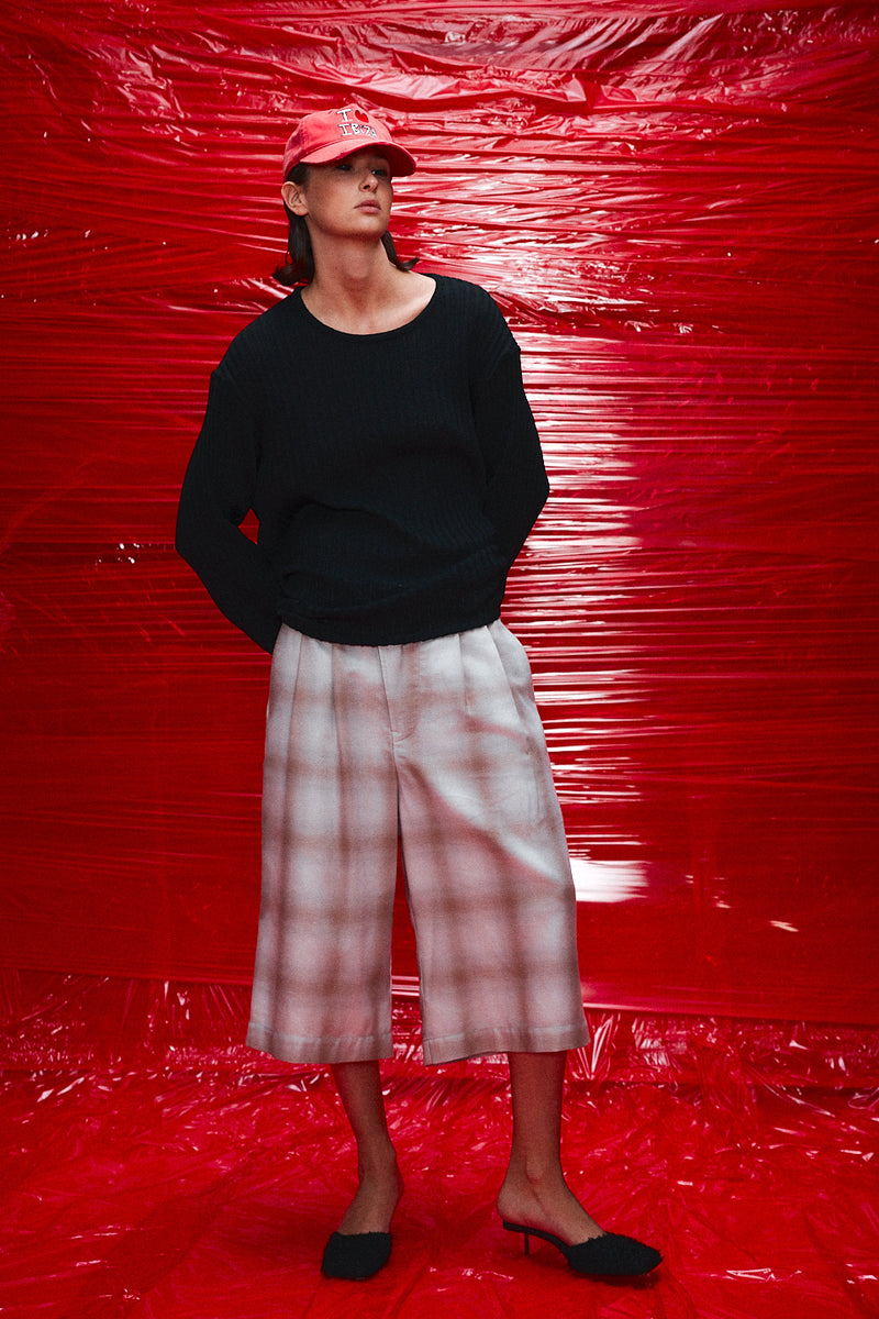 "Bermudas" 3/4 short Cotton plaid check light