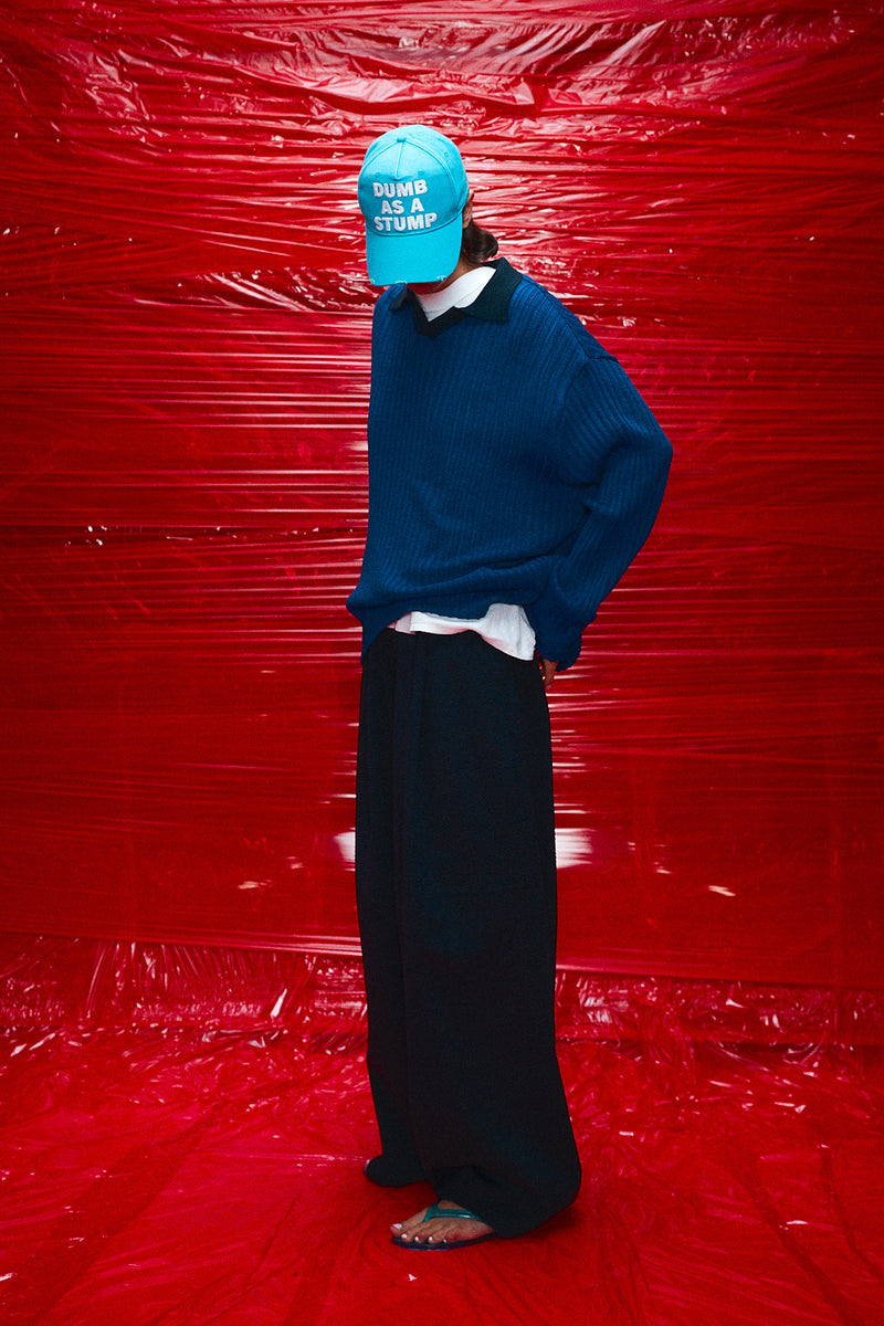 "Dumb as a stump" hat blue