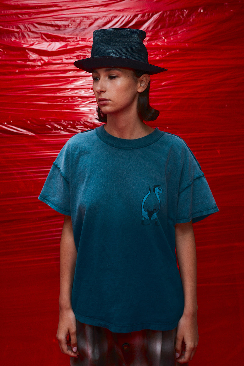 "Abe" straw hat dark navy