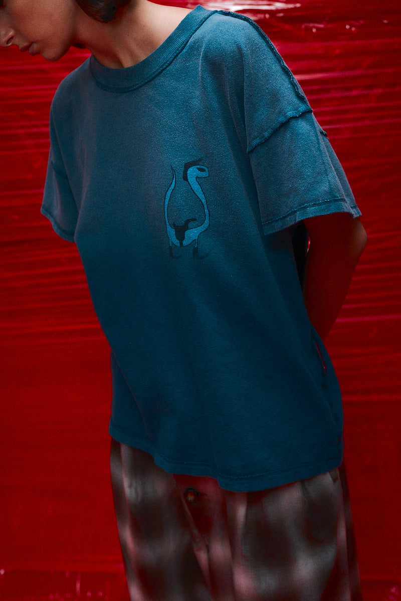 "Steve" T-shirt sun faded Navy