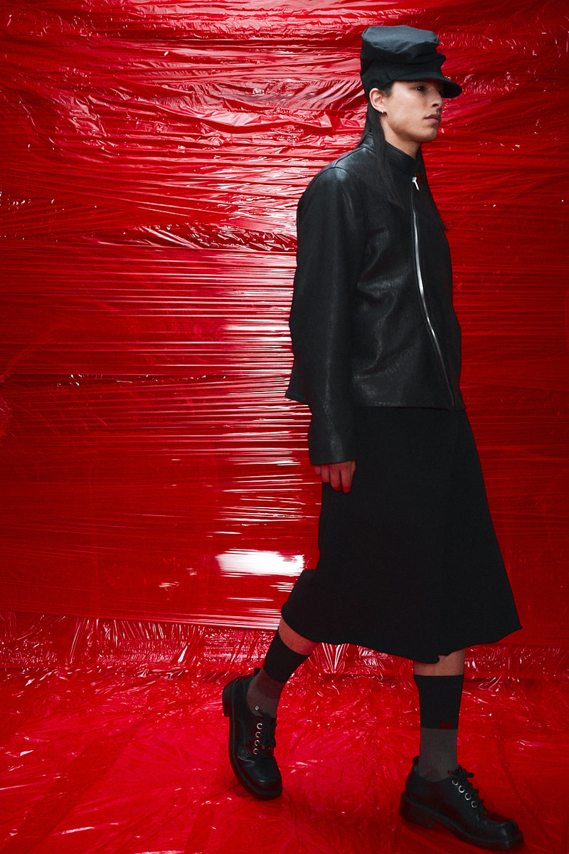 "Frankie" Assymetric zip leather jacket "MADE TO ORDER"
