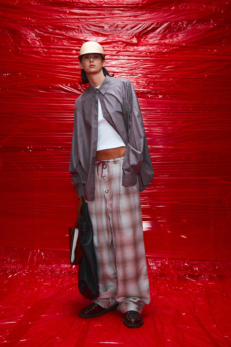 "otto" Oversized button up shirt brown