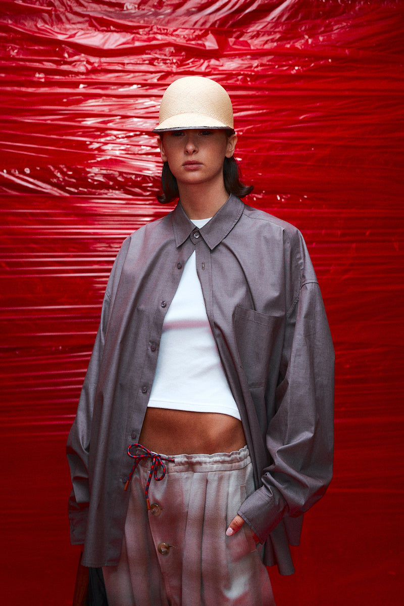 "Michelle" Low profile straw cap