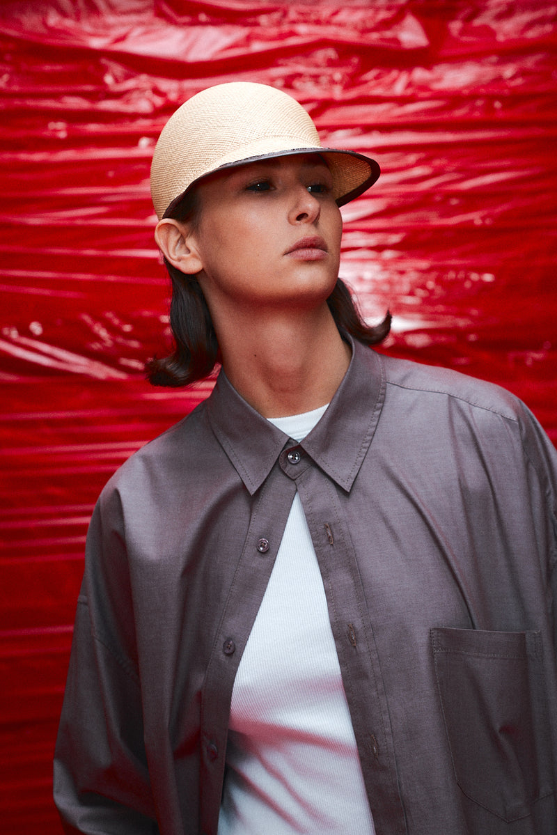 "Michelle" Low profile straw cap