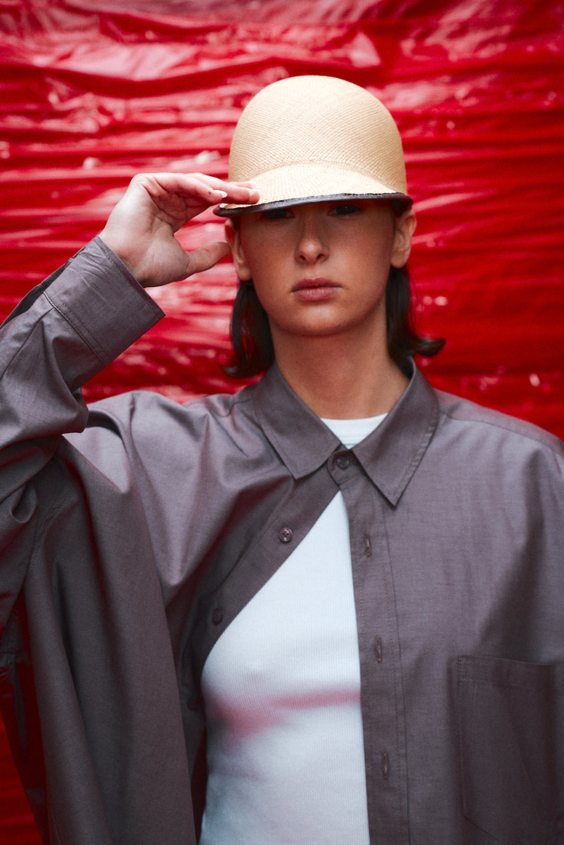 "Michelle" Low profile straw cap