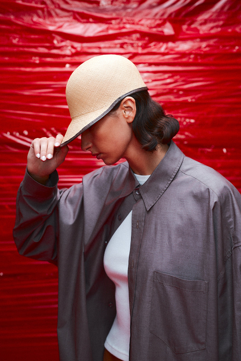 "Michelle" Low profile straw cap