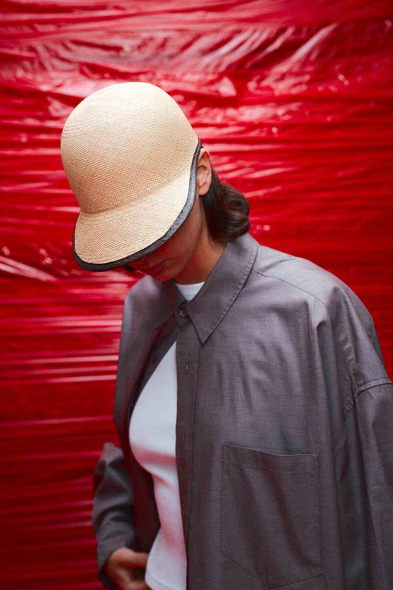 "Michelle" Low profile straw cap
