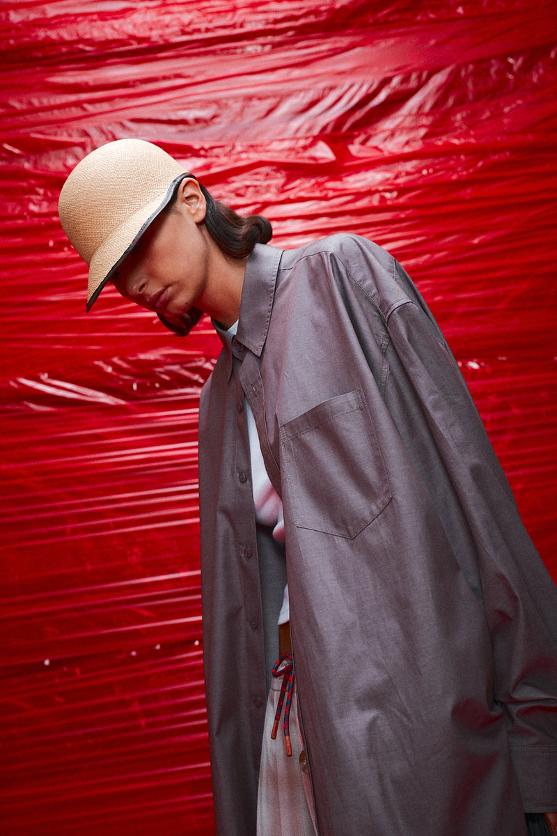 "otto" Oversized button up shirt brown