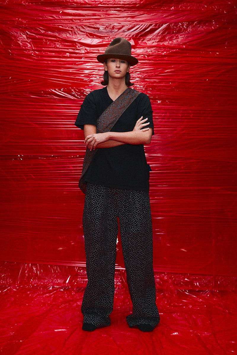 "Georgio" Cotton black polka