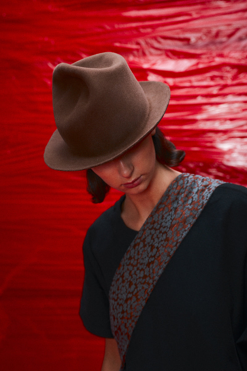 "koda" rabbit fur hat brown