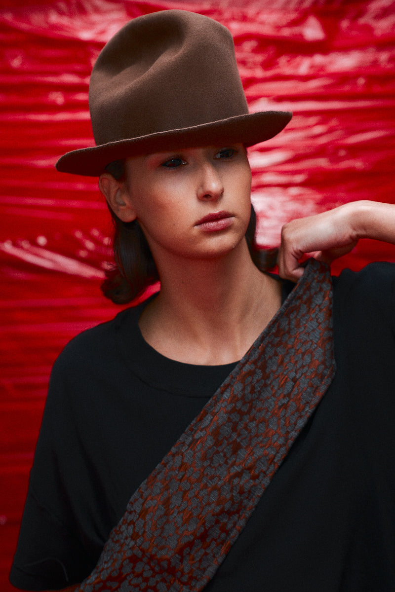 "koda" rabbit fur hat brown