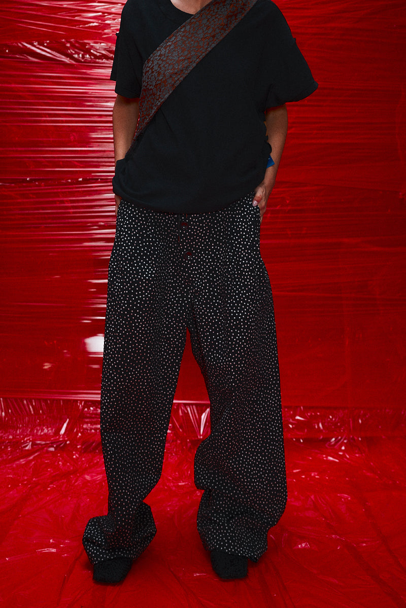 "Georgio" Cotton black polka