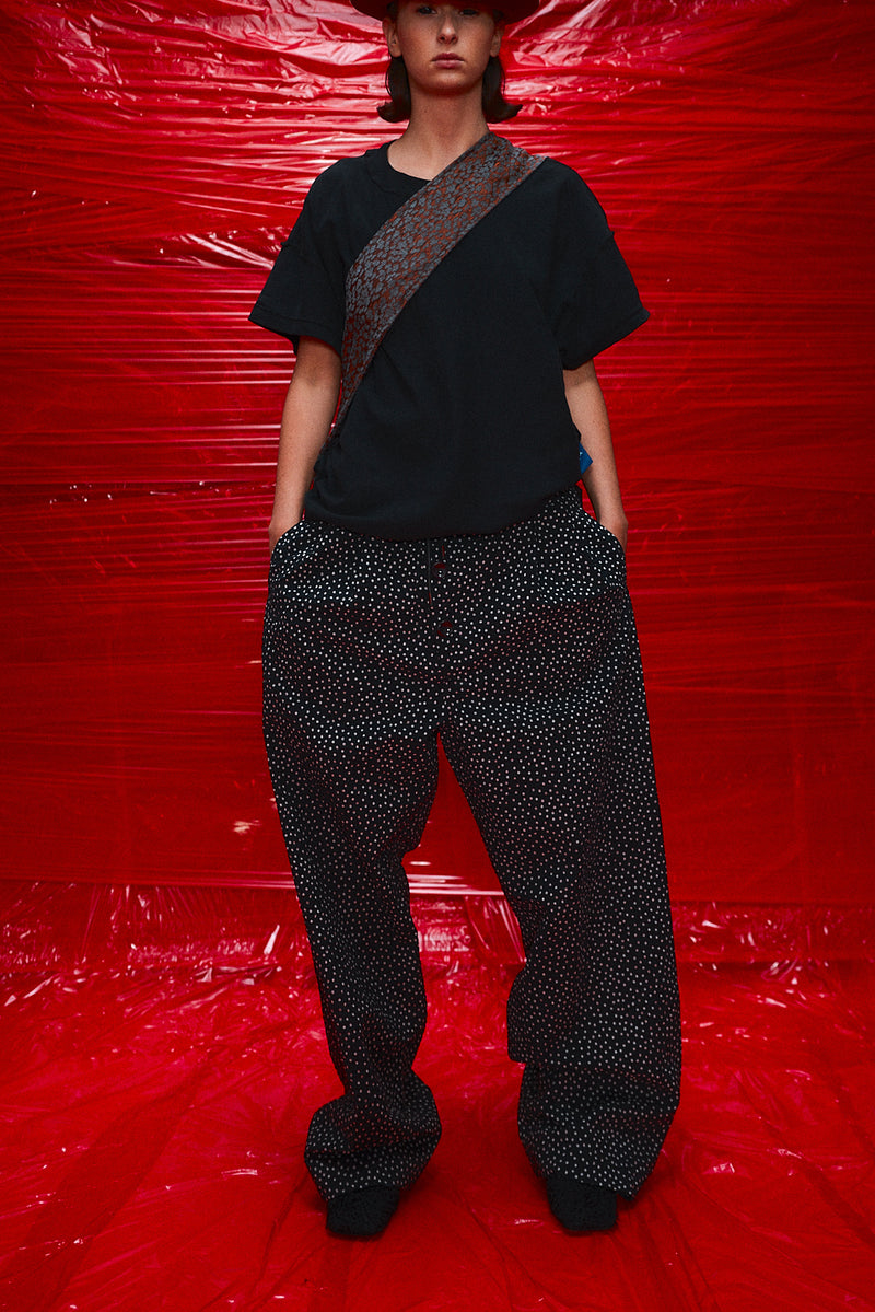 "Georgio" Cotton black polka