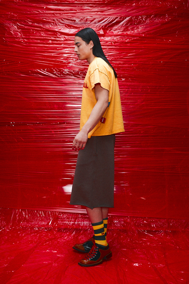 "Otis" full length striped sock Green/Yellow