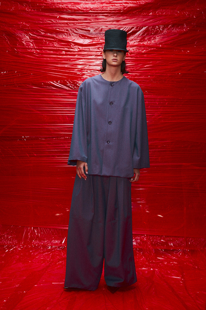 "Yoki" button up shirt plum