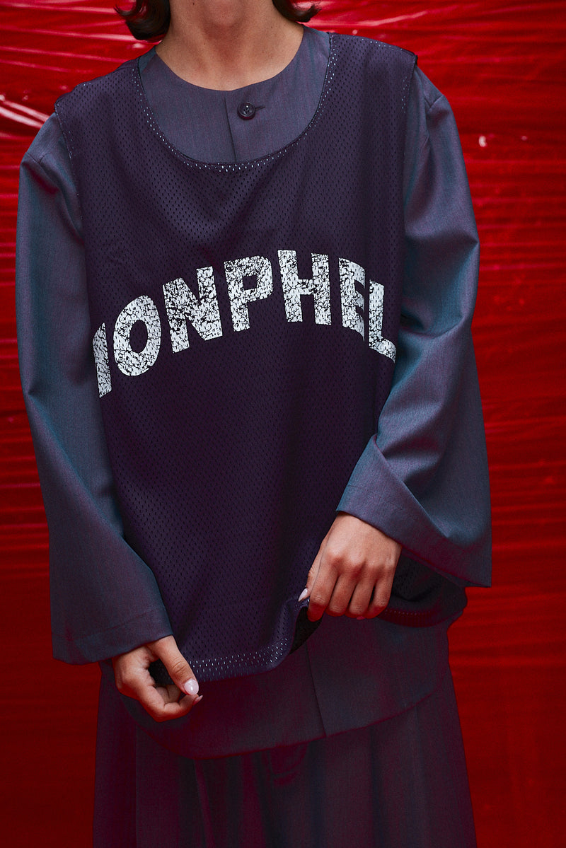 "Muggsy" Mesh singlet purple/black