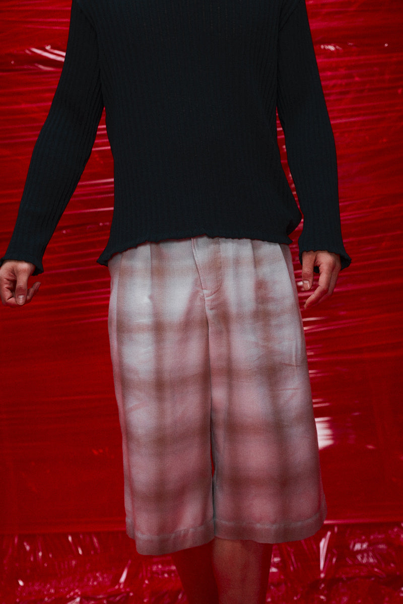 "Bermudas" 3/4 short Cotton plaid check light