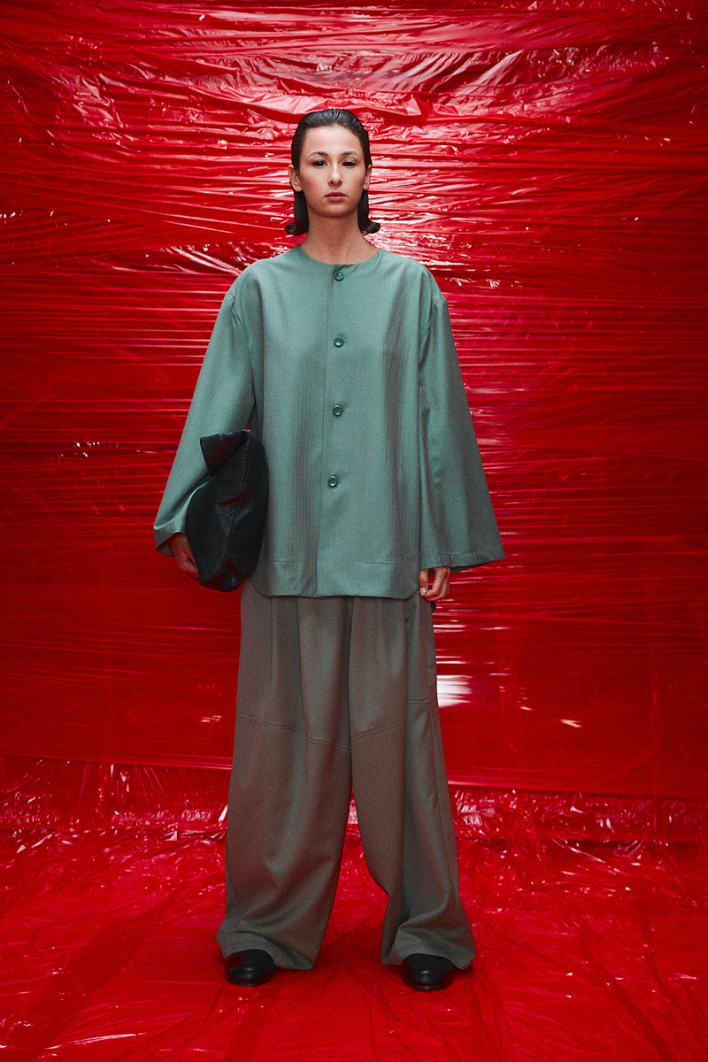 "Nino" Oversized trouser Herringbone shamrock