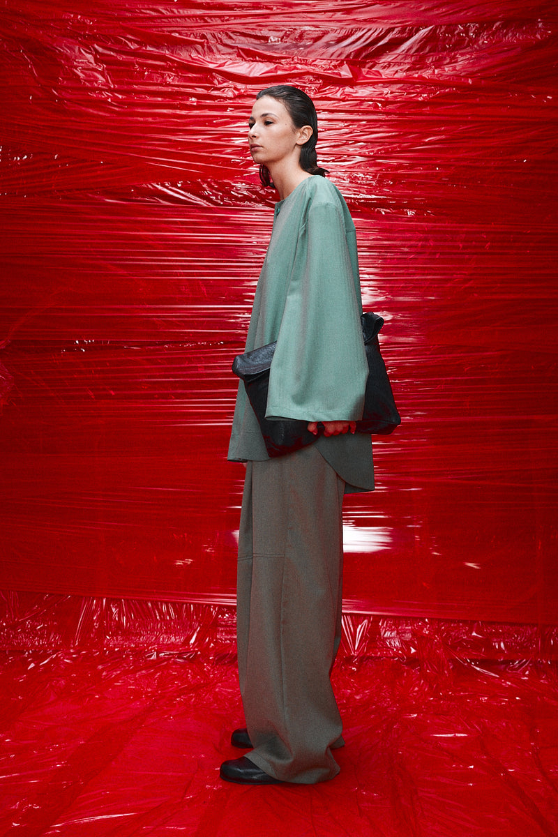 "Nino" Oversized trouser Herringbone shamrock