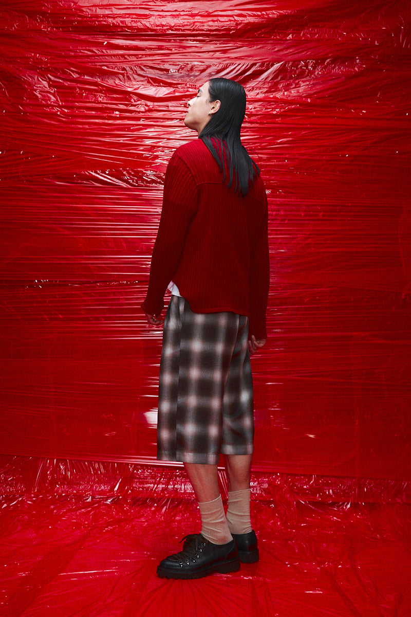 "Bermudas" Cotton 3/4 Shorts plaid check dark