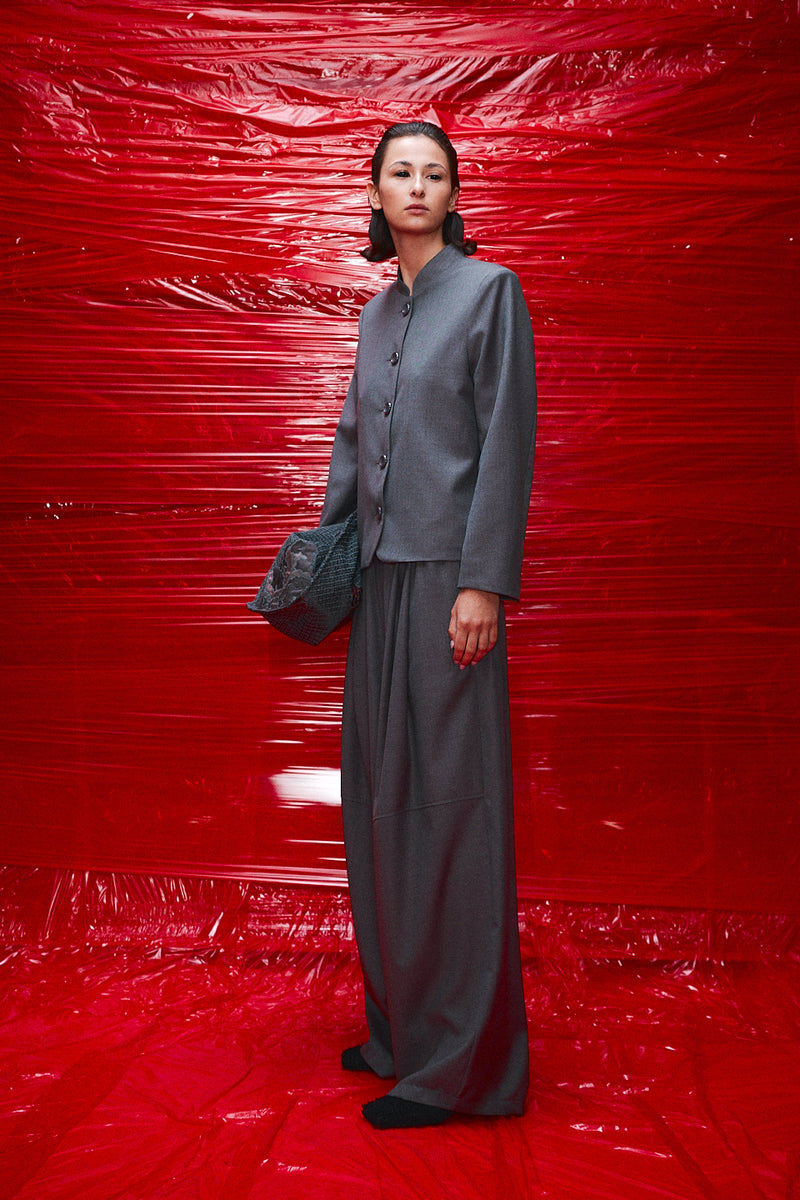 "Hruki jacket" Fitted jacket with buttons Brown