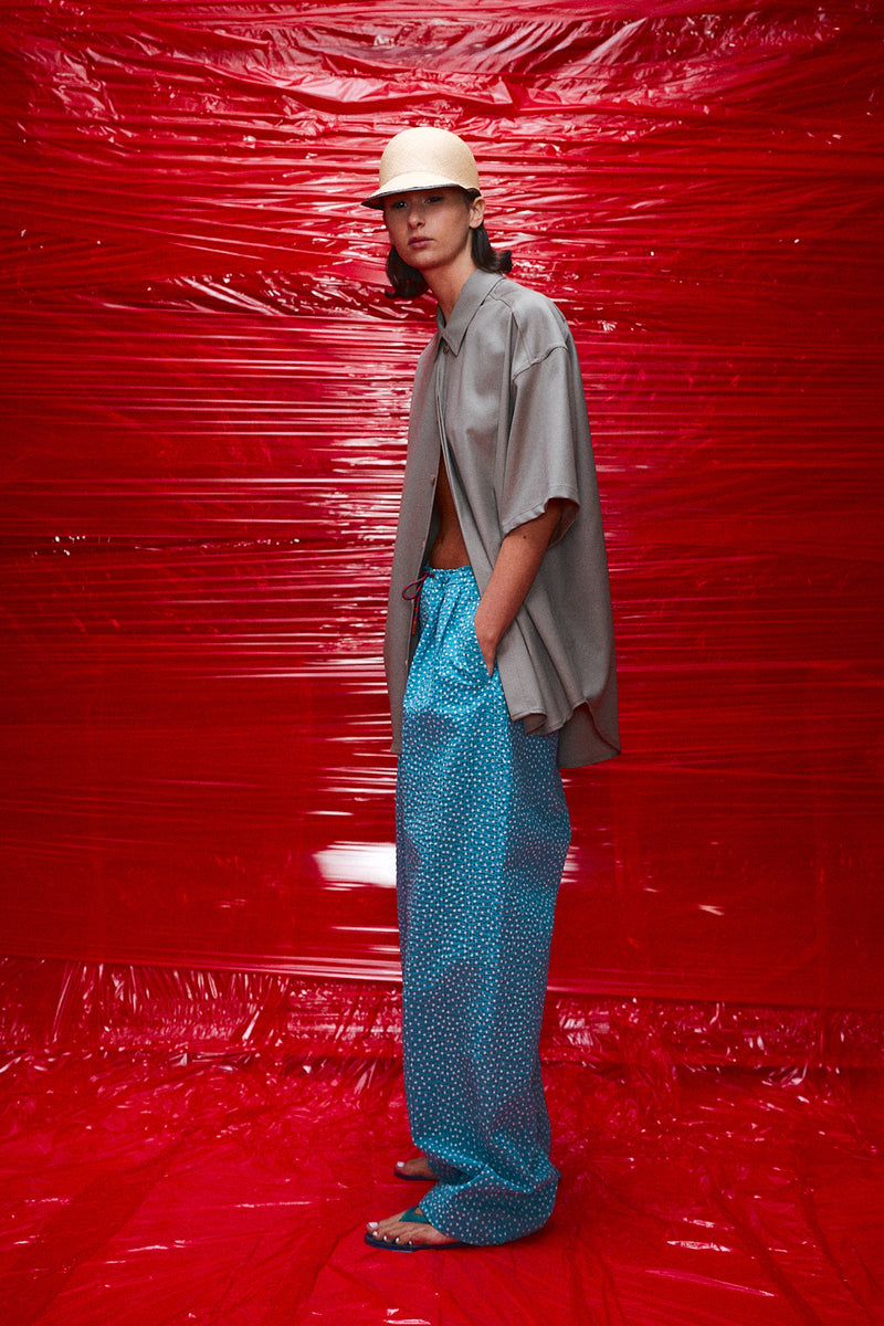 "Georgio" Cotton blue polka