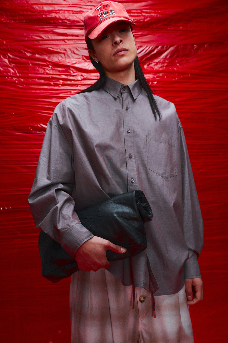 "otto" Oversized button up shirt brown