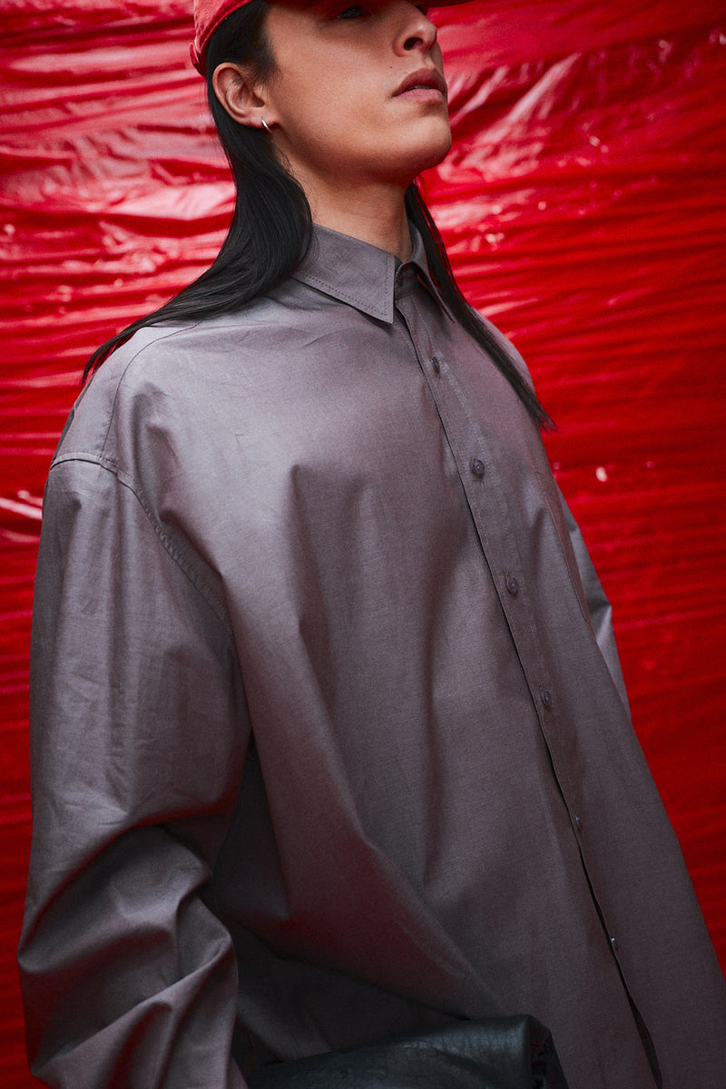 "otto" Oversized button up shirt brown