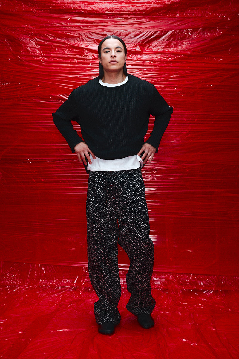 "Loui" Merino wool long sleeve knit Midnight