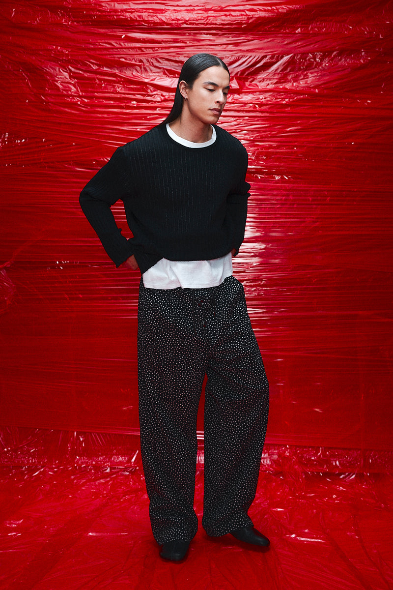 "Loui" Merino wool long sleeve knit Midnight