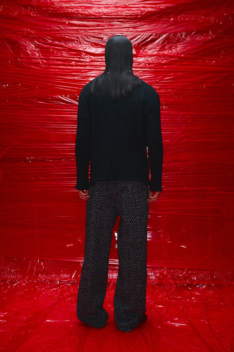 "Loui" Merino wool long sleeve knit Midnight