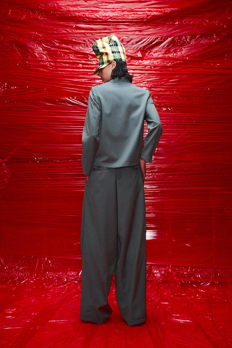 "Hruki jacket" Fitted jacket with buttons marine blue