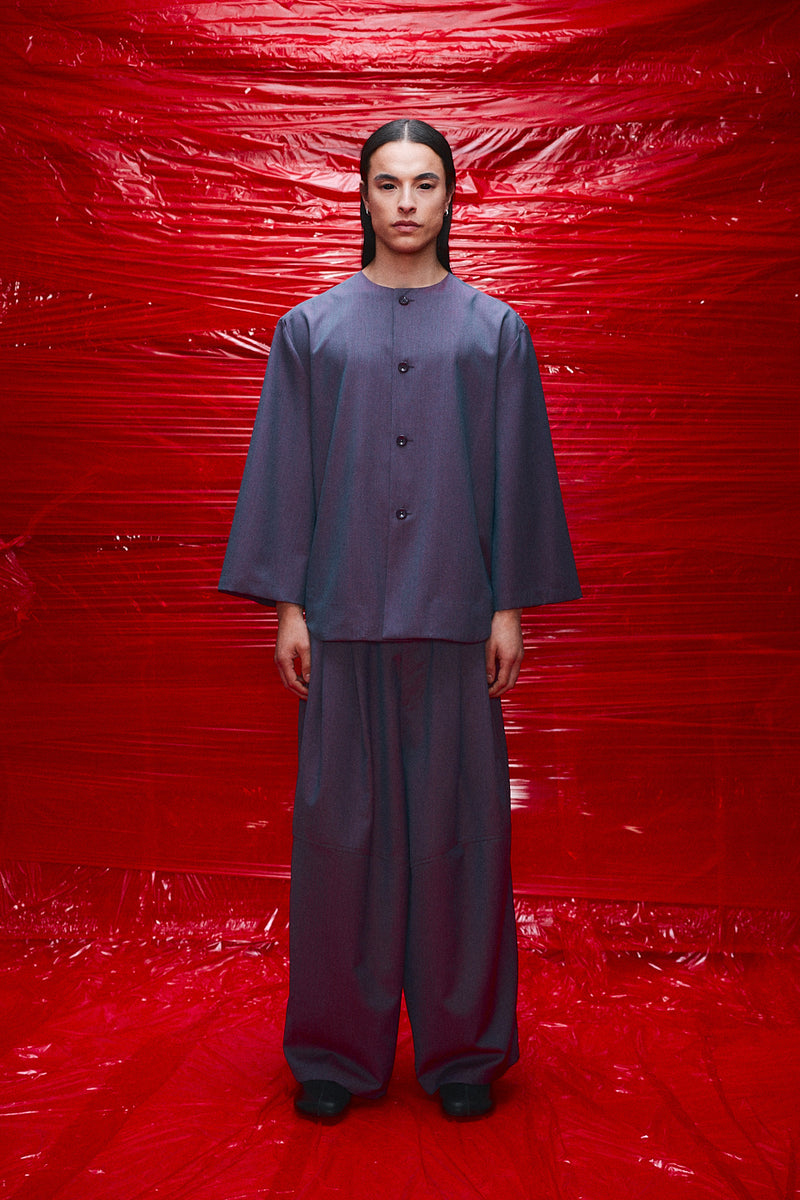 "Yoki" button up shirt plum