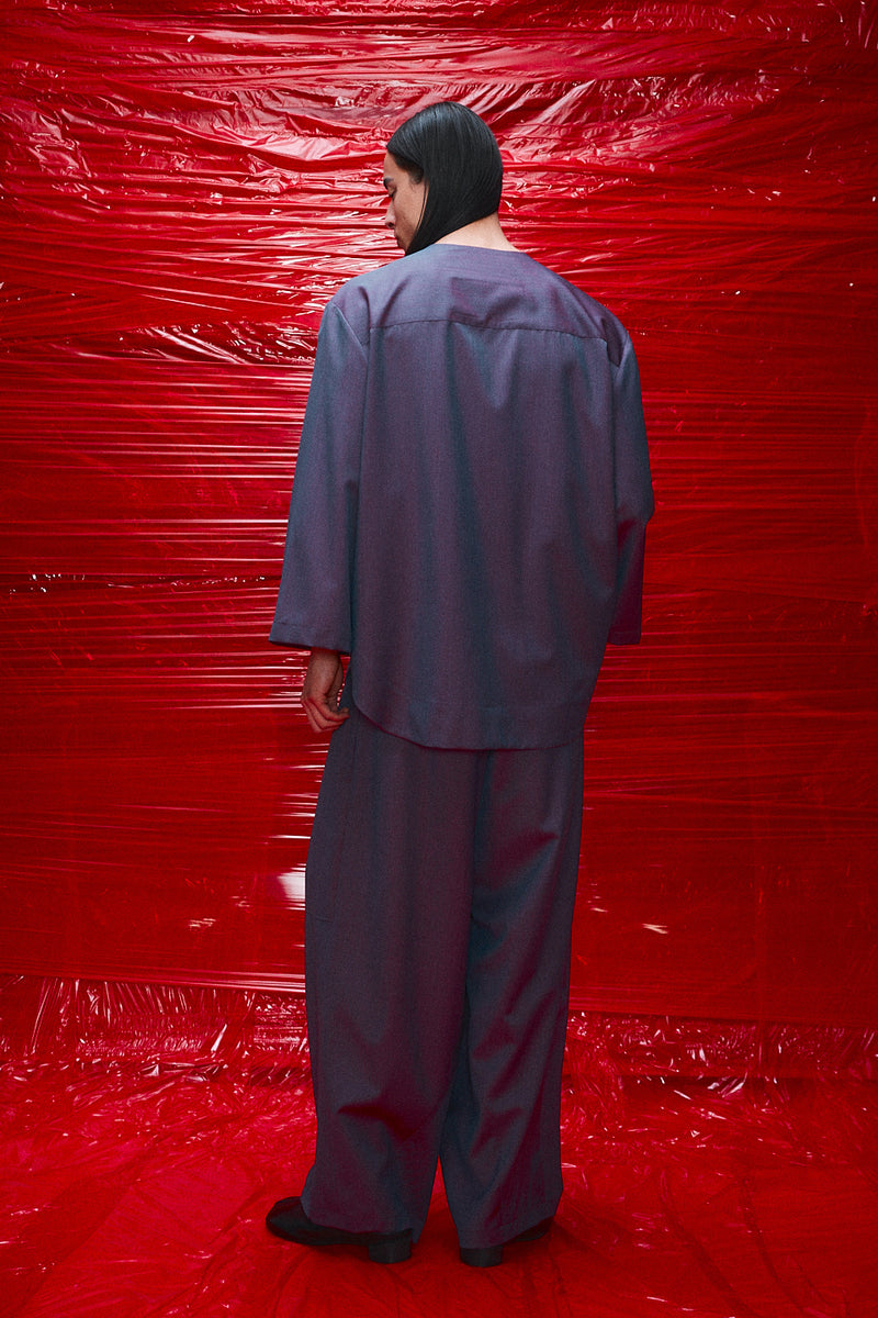 "Yoki" button up shirt plum