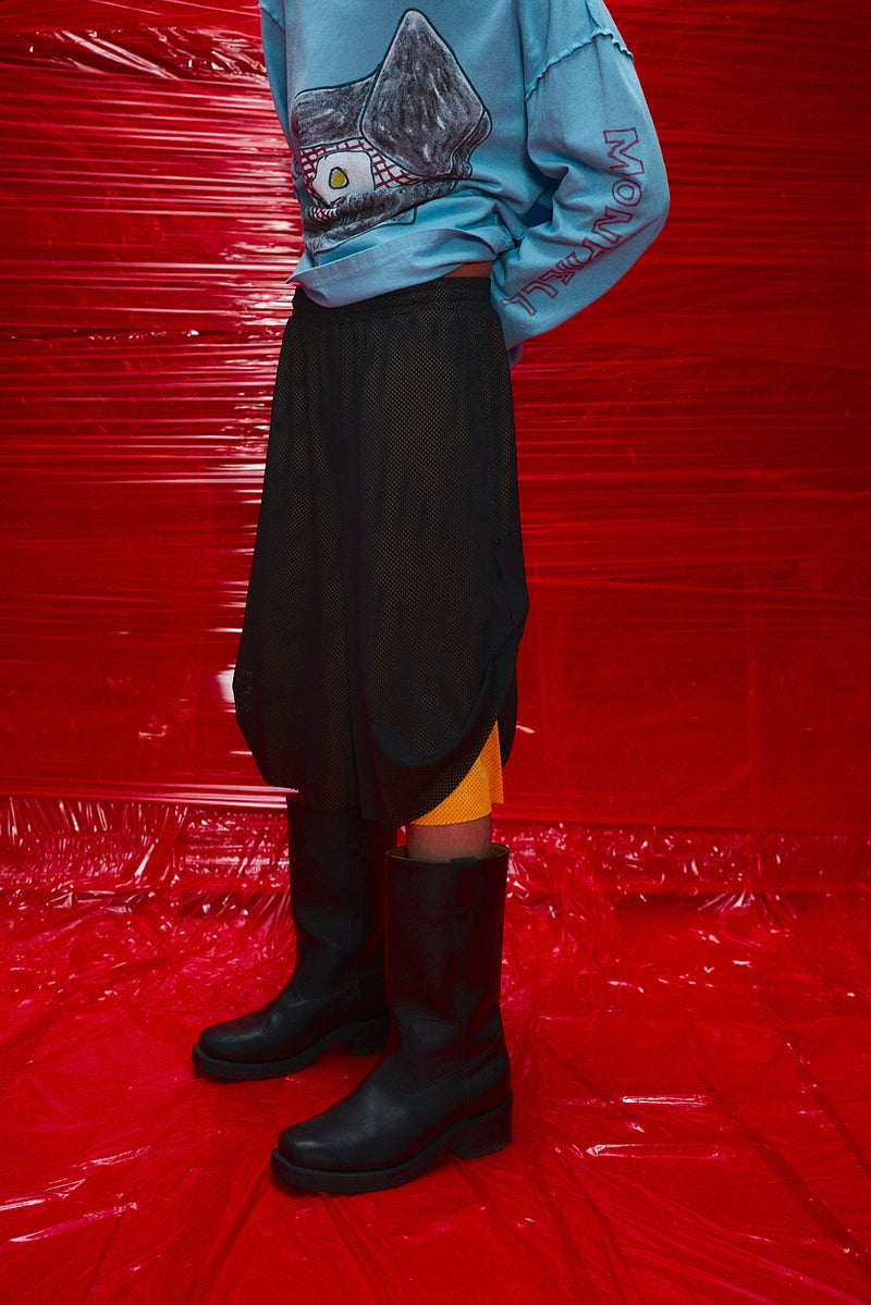 "paris" 3/4 Basketball mesh short black