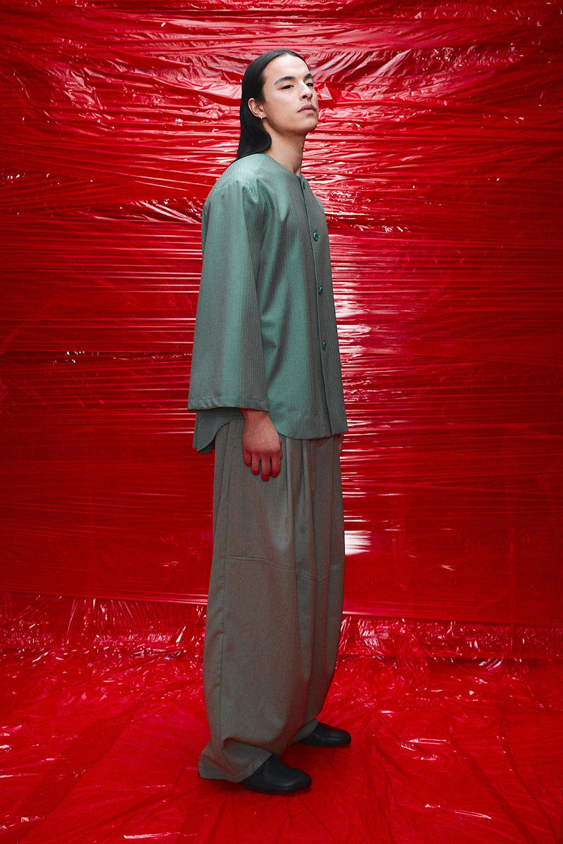 "Nino" Oversized trouser Herringbone shamrock