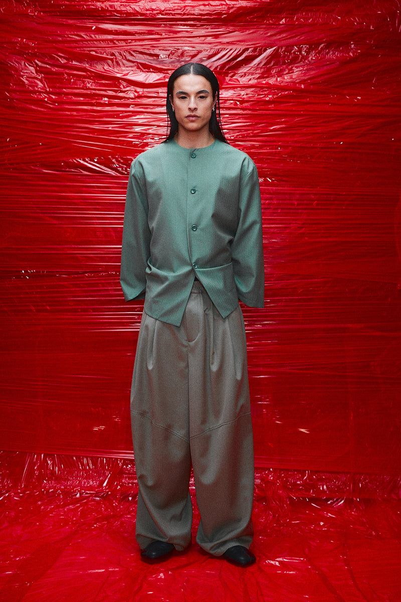 "Nino" Oversized trouser Herringbone shamrock