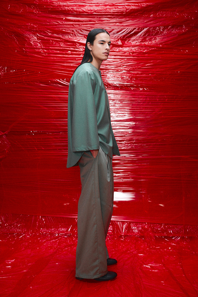 "Nino" Oversized trouser Herringbone shamrock