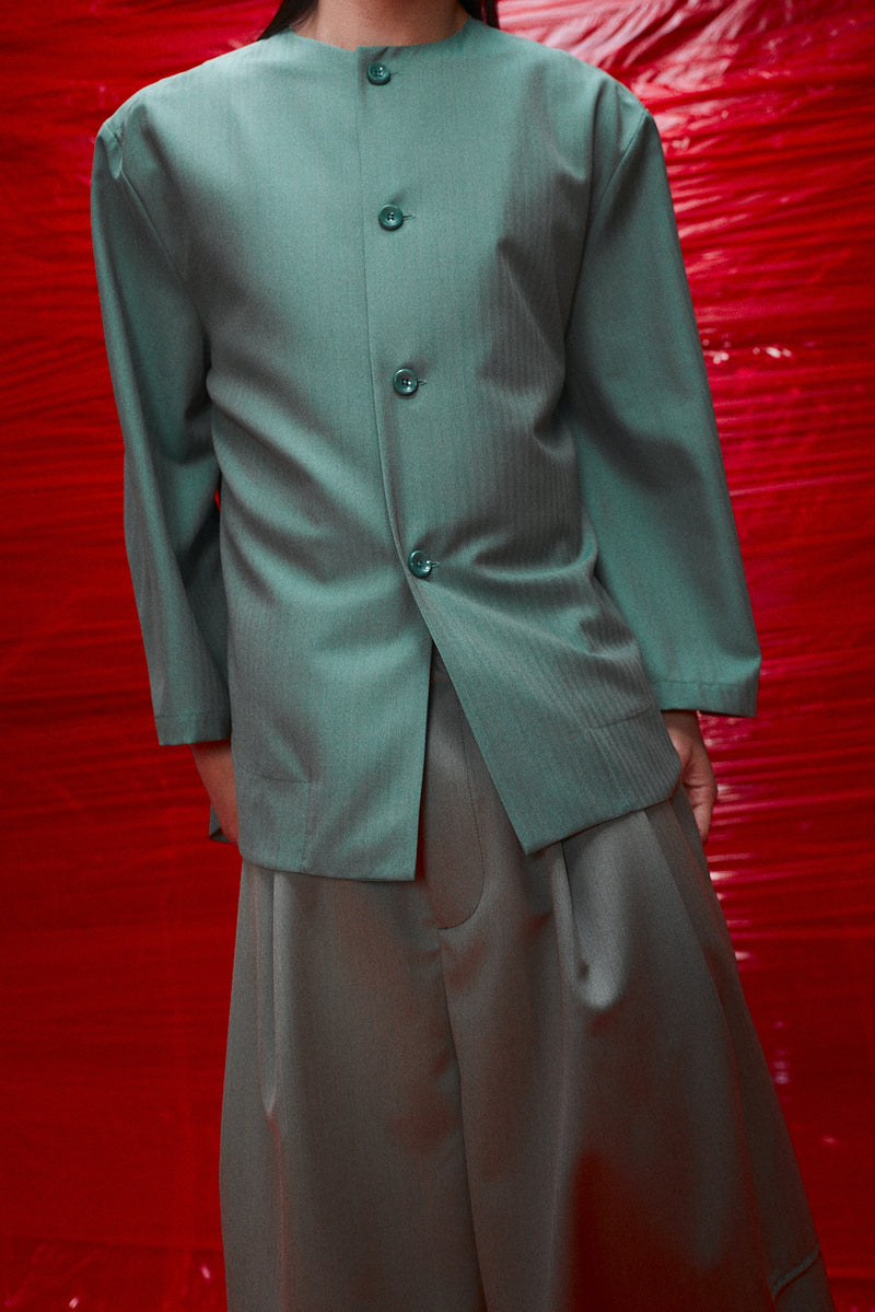 "Yoki" button up shirt sage green