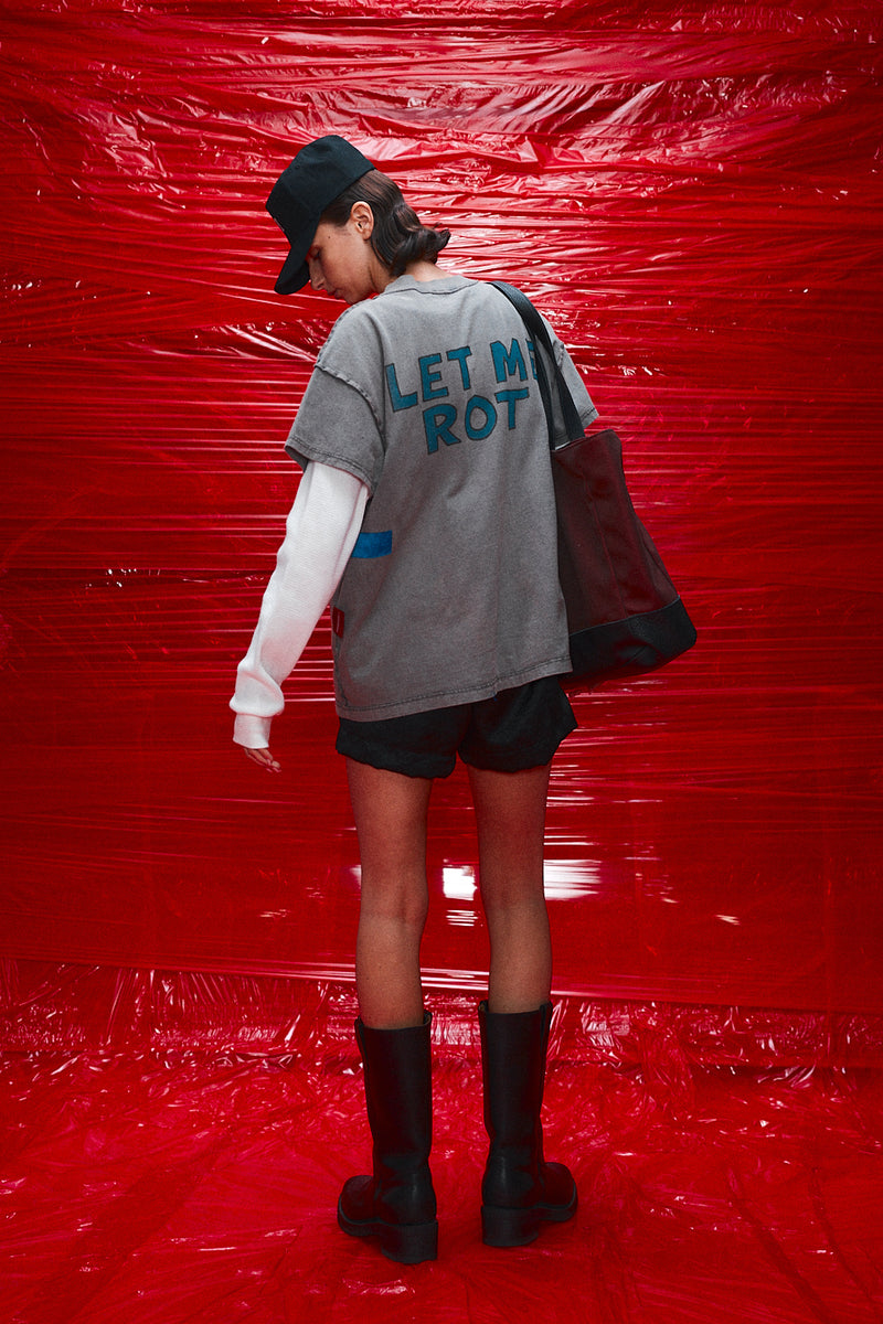 "Let me rot" T-shirt brushed metal