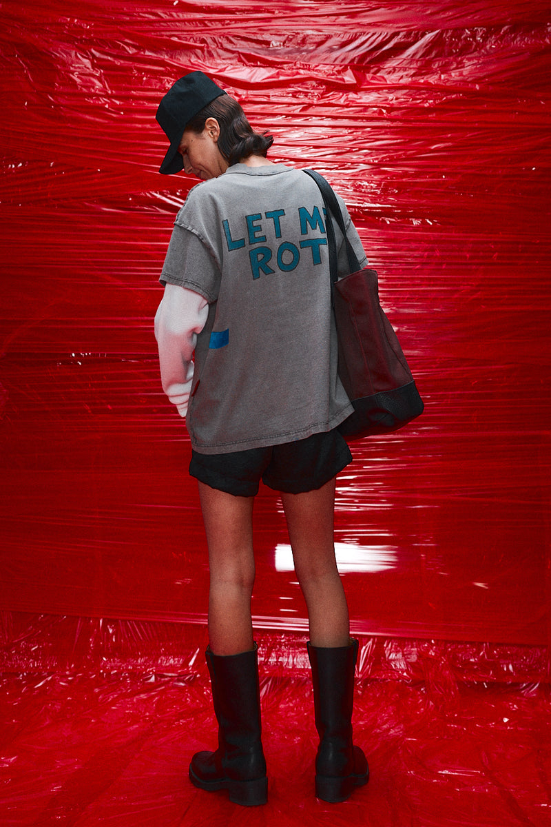 "Ami" glossy cupro mini short