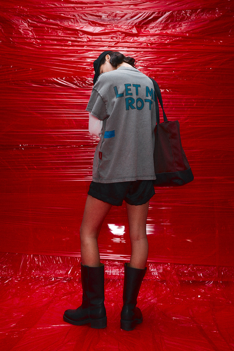 "Let me rot" T-shirt brushed metal