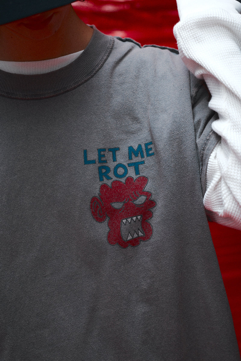 "Let me rot" T-shirt brushed metal