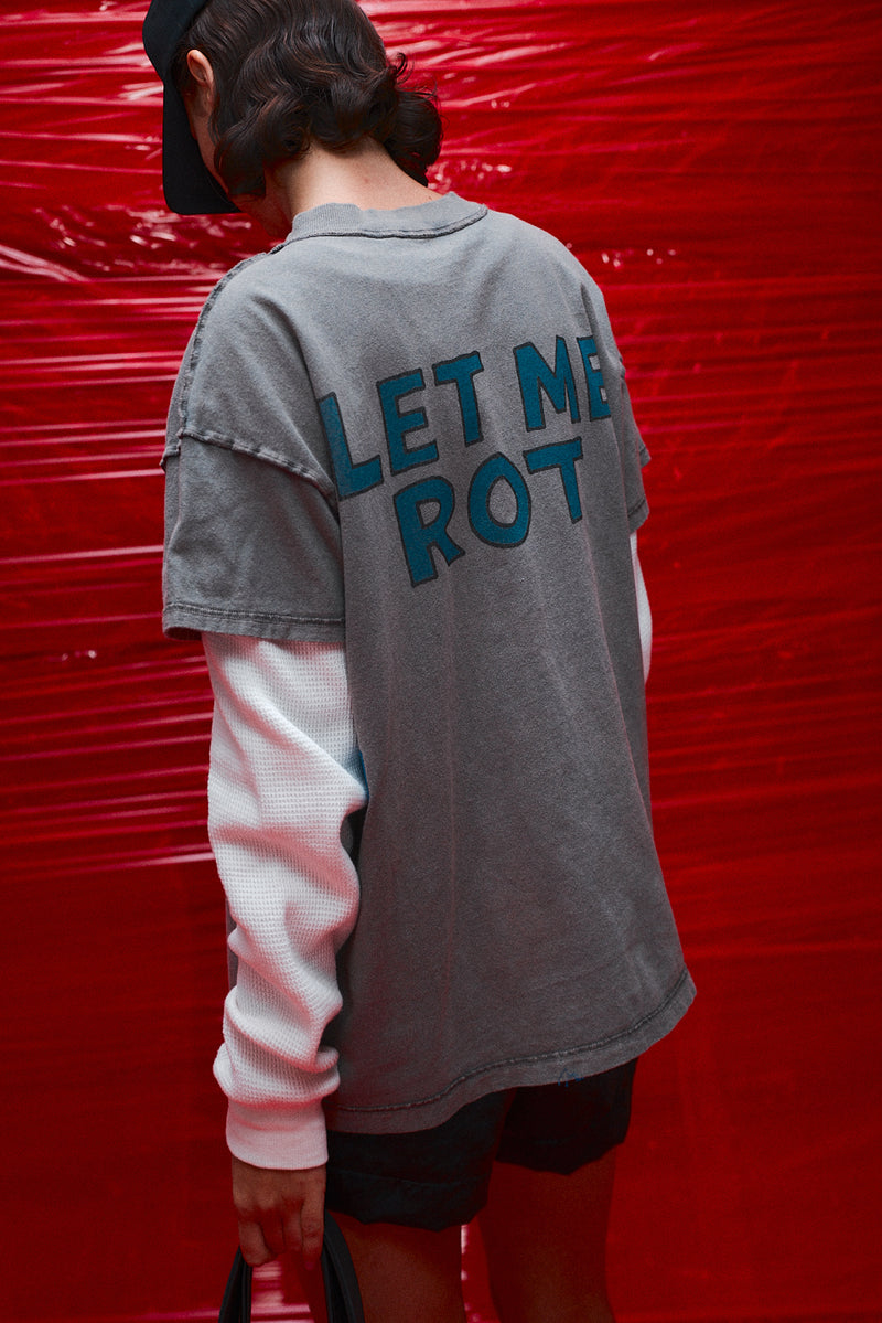 "Let me rot" T-shirt brushed metal